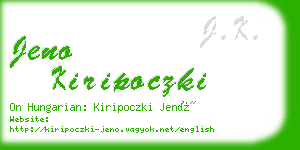 jeno kiripoczki business card